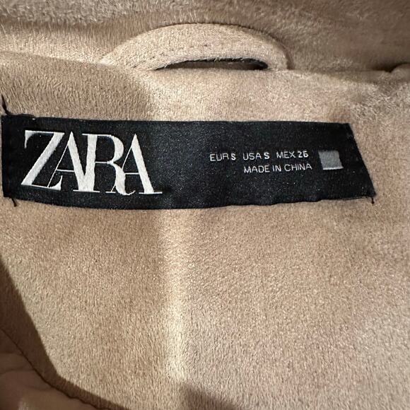 Zara Cropped Jacket sz S Tan and Black Sparkle Jacket - Picture 9 of 12